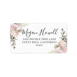 Blush Floral Return Address Label