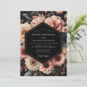 Blush Floral Romance Wedding Kaart (Staand voorkant)