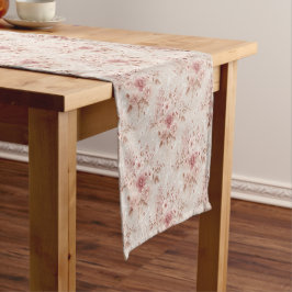 Blush Floral Romantic Lace-Inspired Table Runner Korte Tafelloper