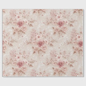 Blush Floral Romantic Lace-Inspired Wrapping Paper Cadeaupapier (Vlak)