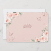Blush Floral Roos Gold Butterflies Quinceañera Save The Date (Achterkant)