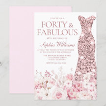 Blush Floral & Roos Gold Dress 40th Birthday Party