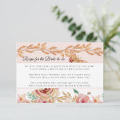 Blush Floral Roos Gold Elegant Waterverf Bridal Kaart (Staand voorkant)