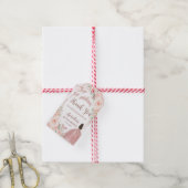 Blush Floral Roos Gold Quinceanera Dank u Cadeaulabel (Met Touw)