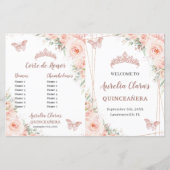 Blush Floral Roos Gold Quinceanera Evenementen Pro (Voorkant)