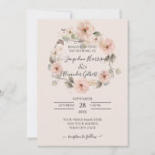 Blush Floral Roos Gold Waterverf Greenery Rustic (Voorkant)