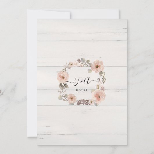 Blush Floral Roos Gold Waterverf Greenery Rustic (Achterkant)