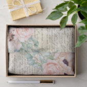 Blush Floral Roos Oude Letter-lospagina Tissuepapier (Geschenk)