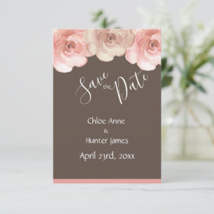 Blush Floral Roos Simple Save the Date