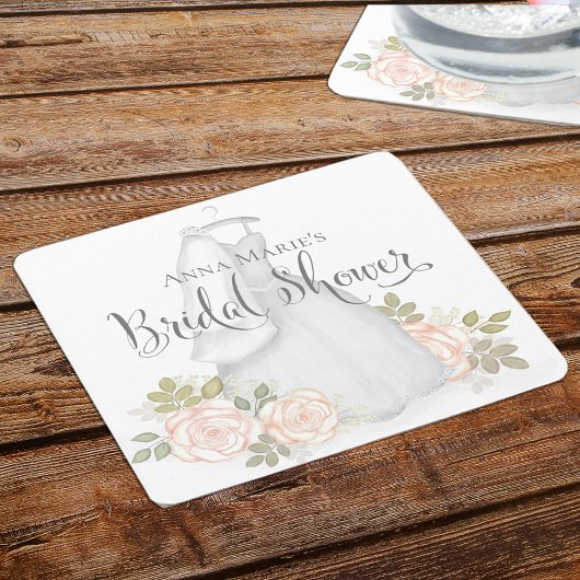 Blush Floral Roos Vrijgezellenfeest Waterverf Kartonnen Onderzetters