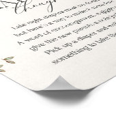 Blush floral roze baby shower luier gedachten teke poster (Hoek)