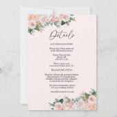 Blush Floral roze in één keer Kaart (Achterkant)