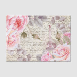  Blush Floral Rozen Oude Letter-ontkoppeling Tissuepapier