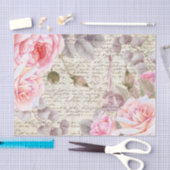  Blush Floral Rozen Oude Letter-ontkoppeling Tissuepapier (Craft)