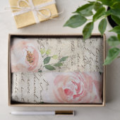  Blush Floral Rozen Oude Letter-ontkoppeling Tissuepapier (Geschenk)
