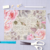 Blush Floral Rozen Oude Letter-ontkoppeling Tissuepapier (Craft)