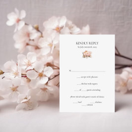 Blush Floral RSVP Card – Moderne Geometrische douc Kaartje