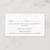 Blush Floral Salon Scissors Logo Benoeming Visitekaartje (Achterkant)