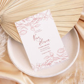 Blush Floral Save the Date Invitation Kaart