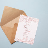 Blush Floral Save the Date Invitation Kaart