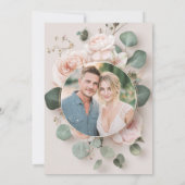 Blush floral save the date kaart (Achterkant)