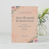 Blush Floral Save-the-Date Kaart (Staand voorkant)