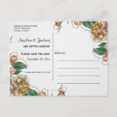 Blush Floral Save the Date Wedding Post Card Aankondigingskaart (Achterkant)