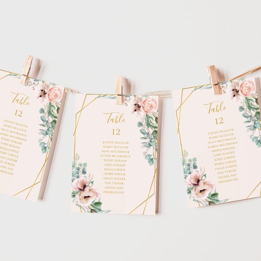 Blush Floral | Schema voor het aantal zetels in pa
