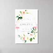 Blush Floral Shower Welkomstbord Canvas Afdruk (Voorkant)