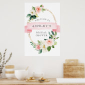 Blush Floral Shower Welkomstbord Poster (Keuken)