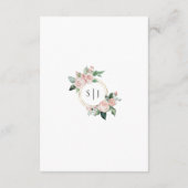 Blush Floral Simple White Wedding Details Informatiekaartje (Achterkant)