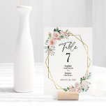 Blush Floral Simple White Wedtable Table Number Kaart<br><div class="desc">Dit bloedige, eenvoudige witte trouwlijstnummer is voorzien van prachtige, neutrale, chic-achtergronden van zwart of wit met eenvoudige moderne typografie en elegante kalligrafie om een gesofisticeerde toon te stellen voor elke stijl van gebeurtenissen. Elk product is voorzien van prachtige blush roze rozen en perzik en ivoor hydrangeas, die voorzien zijn van...</div>