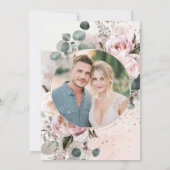Blush Floral Sla de datum op Kaart (Achterkant)