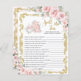 Blush Floral Spill de Tea Vrijgezellenfeest Game