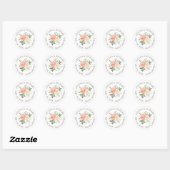 Blush Floral Spring Wedding Envelope Seal Ronde Sticker (Vel)