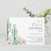 Blush Floral Succulents Cactus Vrijgezellenfeest Kaart (Staand voorkant)