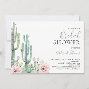 Blush Floral Succulents Cactus Vrijgezellenfeest Kaart