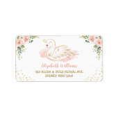  Blush Floral Swan Princess retouradres Etiket (Voorkant)