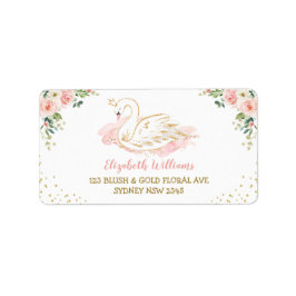 Blush Floral Swan Princess retouradres Etiket