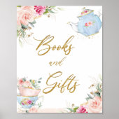 Blush Floral Tea Party boeken en geschenken Baby s Poster (Voorkant)