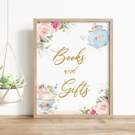 Blush Floral Tea Party boeken en geschenken Baby s Poster