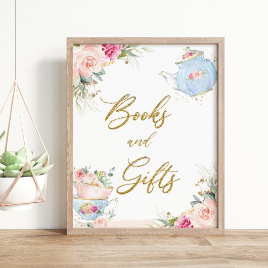 Blush Floral Tea Party boeken en geschenken Baby s Poster