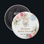 Blush Floral Tea Party Bridal Baby shower Birthday Button Flesopener<br><div class="desc">c) De Happy Cat Studio</div>