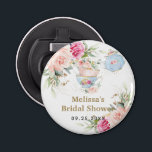 Blush Floral Tea Party Bridal Baby shower Birthday Button Flesopener<br><div class="desc">c) De Happy Cat Studio</div>