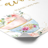 Blush Floral Tea Party Favorieten Baby Vrijgezelle Poster (Hoek)