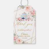 Blush Floral Tea Party Geometrisch Vrijgezellenfee Cadeaulabel (Voorkant)