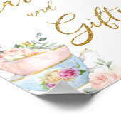 Blush Floral Tea Party Kaarten & Geschenken Bruids Poster (Hoek)
