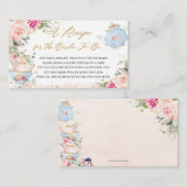 Blush Floral Tea Party Recept voor de bruid te zij Informatiekaartje (Voorkant / Achterkant)