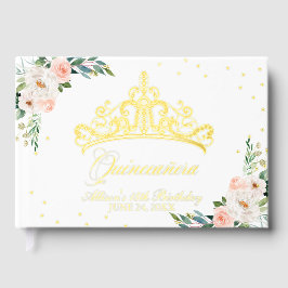 Blush Floral Tiara Quinceanera Gastenboek