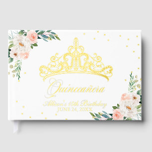Blush Floral Tiara Quinceanera Gastenboek
